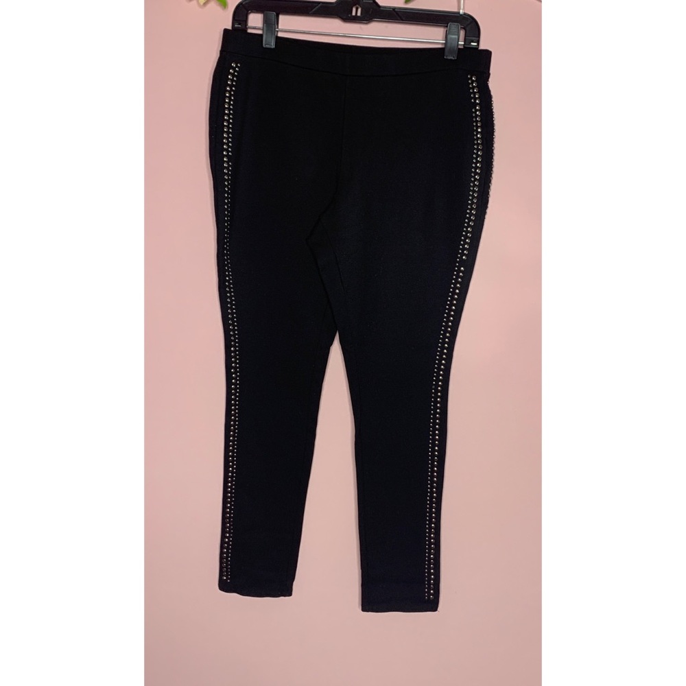 Black studded leggings
